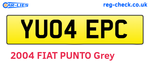 YU04EPC are the vehicle registration plates.