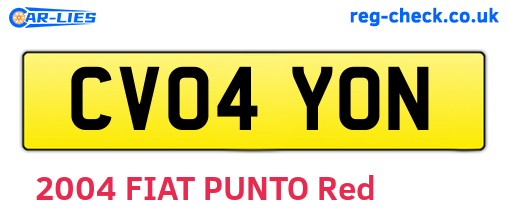 CV04YON are the vehicle registration plates.