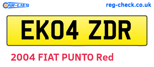 EK04ZDR are the vehicle registration plates.