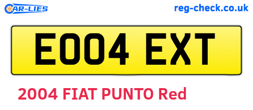 EO04EXT are the vehicle registration plates.