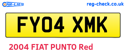 FY04XMK are the vehicle registration plates.