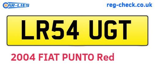 LR54UGT are the vehicle registration plates.