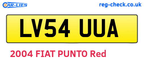 LV54UUA are the vehicle registration plates.