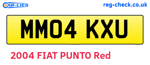 MM04KXU are the vehicle registration plates.