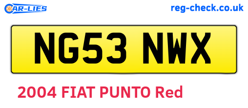 NG53NWX are the vehicle registration plates.