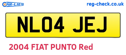 NL04JEJ are the vehicle registration plates.