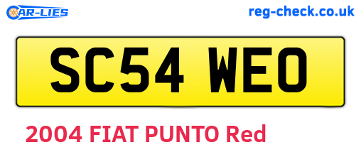 SC54WEO are the vehicle registration plates.