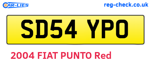 SD54YPO are the vehicle registration plates.