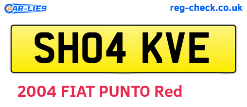 SH04KVE are the vehicle registration plates.