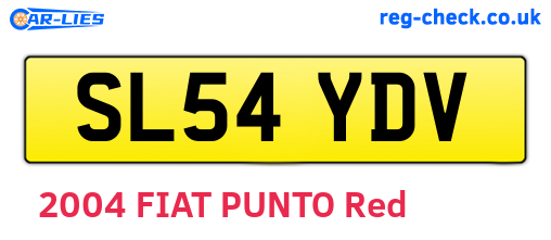 SL54YDV are the vehicle registration plates.
