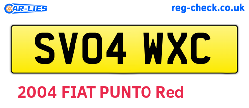 SV04WXC are the vehicle registration plates.