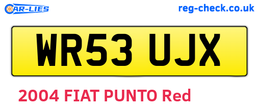 WR53UJX are the vehicle registration plates.