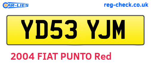 YD53YJM are the vehicle registration plates.