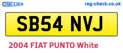 SB54NVJ are the vehicle registration plates.