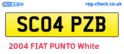 SC04PZB are the vehicle registration plates.