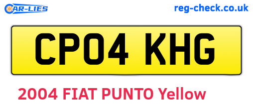 CP04KHG are the vehicle registration plates.