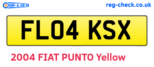 FL04KSX are the vehicle registration plates.