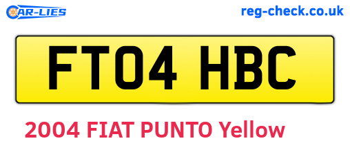 FT04HBC are the vehicle registration plates.