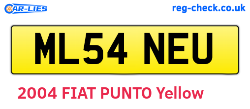 ML54NEU are the vehicle registration plates.