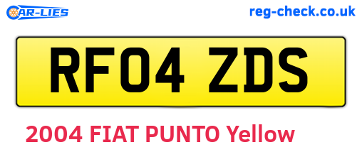 RF04ZDS are the vehicle registration plates.