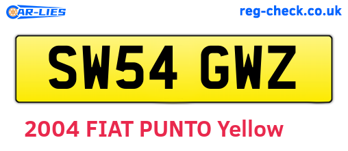 SW54GWZ are the vehicle registration plates.