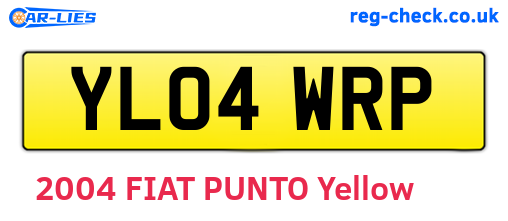 YL04WRP are the vehicle registration plates.
