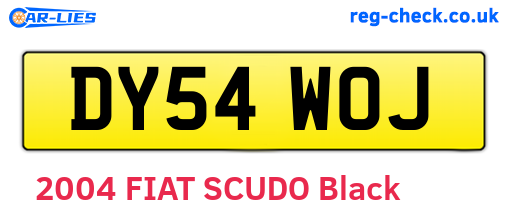 DY54WOJ are the vehicle registration plates.