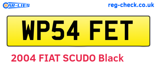WP54FET are the vehicle registration plates.
