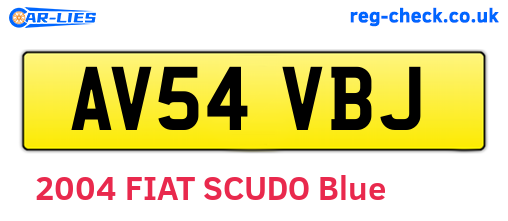AV54VBJ are the vehicle registration plates.