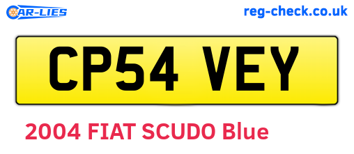 CP54VEY are the vehicle registration plates.