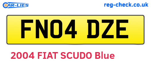 FN04DZE are the vehicle registration plates.