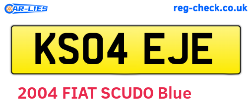 KS04EJE are the vehicle registration plates.