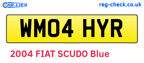 WM04HYR are the vehicle registration plates.