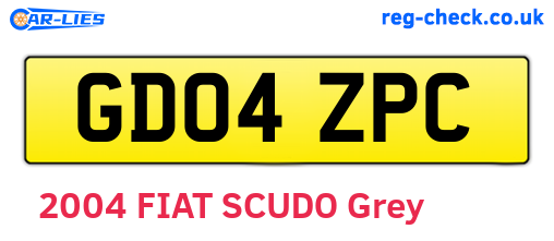 GD04ZPC are the vehicle registration plates.