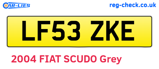 LF53ZKE are the vehicle registration plates.