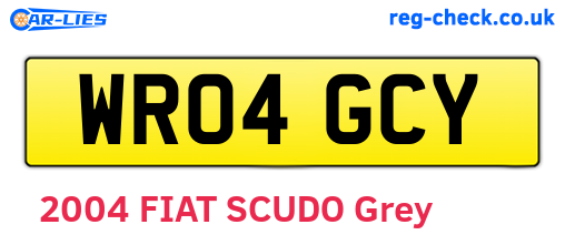 WR04GCY are the vehicle registration plates.