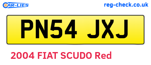 PN54JXJ are the vehicle registration plates.