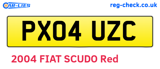 PX04UZC are the vehicle registration plates.