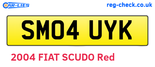 SM04UYK are the vehicle registration plates.
