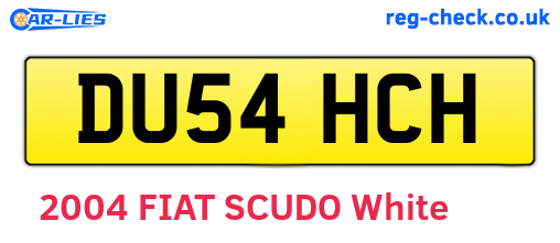 DU54HCH are the vehicle registration plates.