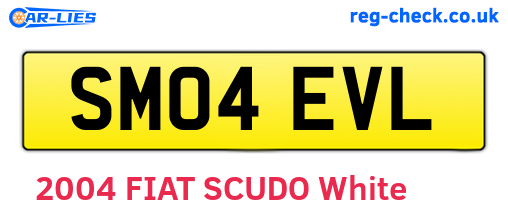 SM04EVL are the vehicle registration plates.