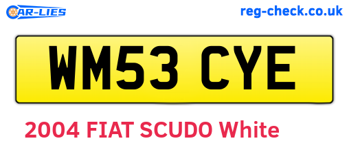 WM53CYE are the vehicle registration plates.