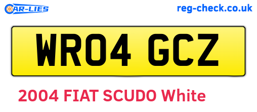 WR04GCZ are the vehicle registration plates.