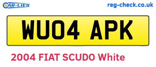 WU04APK are the vehicle registration plates.