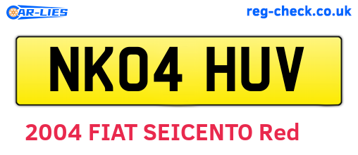 NK04HUV are the vehicle registration plates.