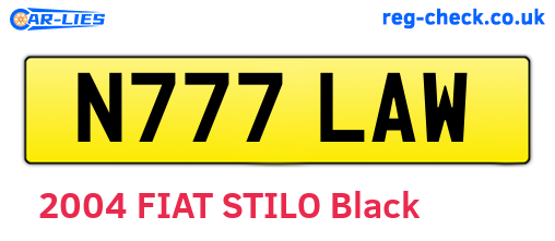 N777LAW are the vehicle registration plates.