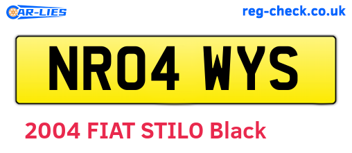 NR04WYS are the vehicle registration plates.