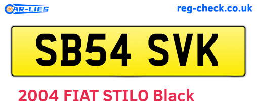 SB54SVK are the vehicle registration plates.