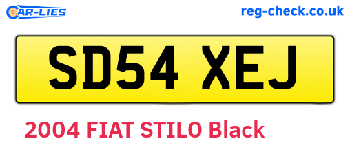 SD54XEJ are the vehicle registration plates.