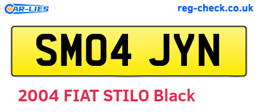 SM04JYN are the vehicle registration plates.
